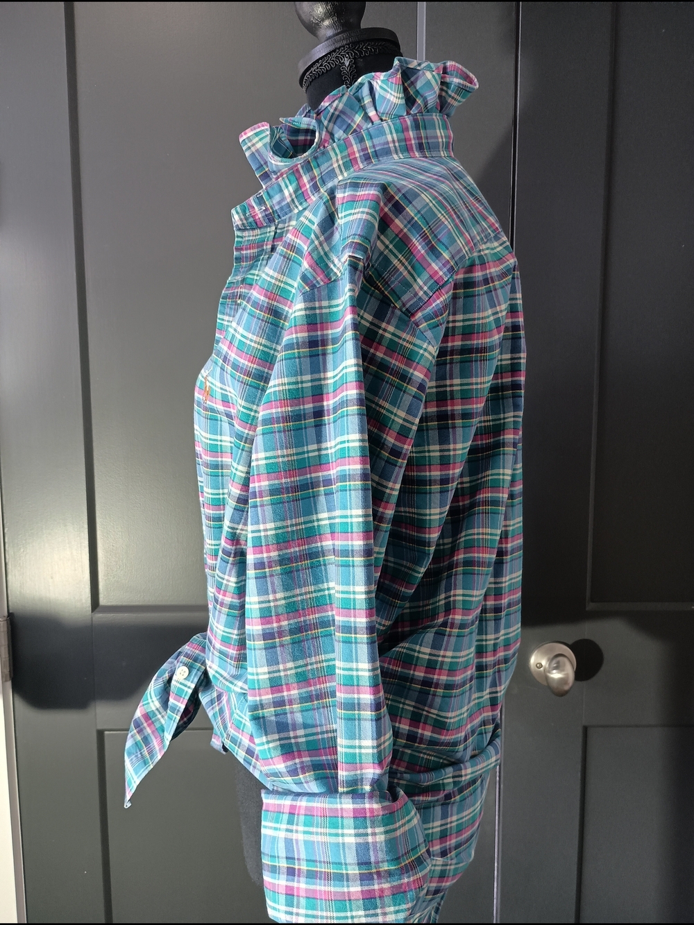 Upcycled Women's Ralph Lauren Ruffled Collar Shirt #049 - Picture 3 of 8